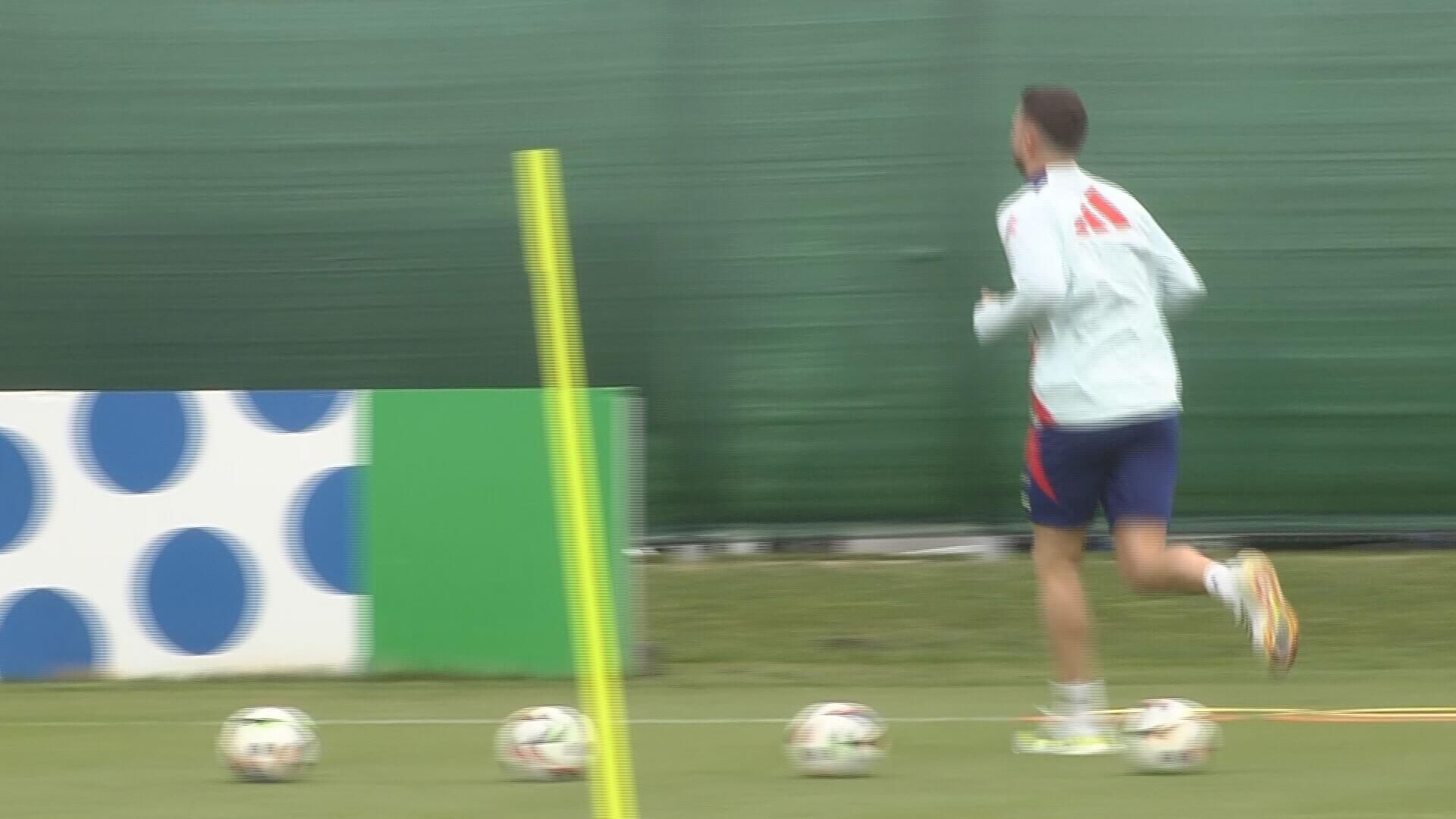 Aymeric Laporte en un entrenamiento de la Selección Española