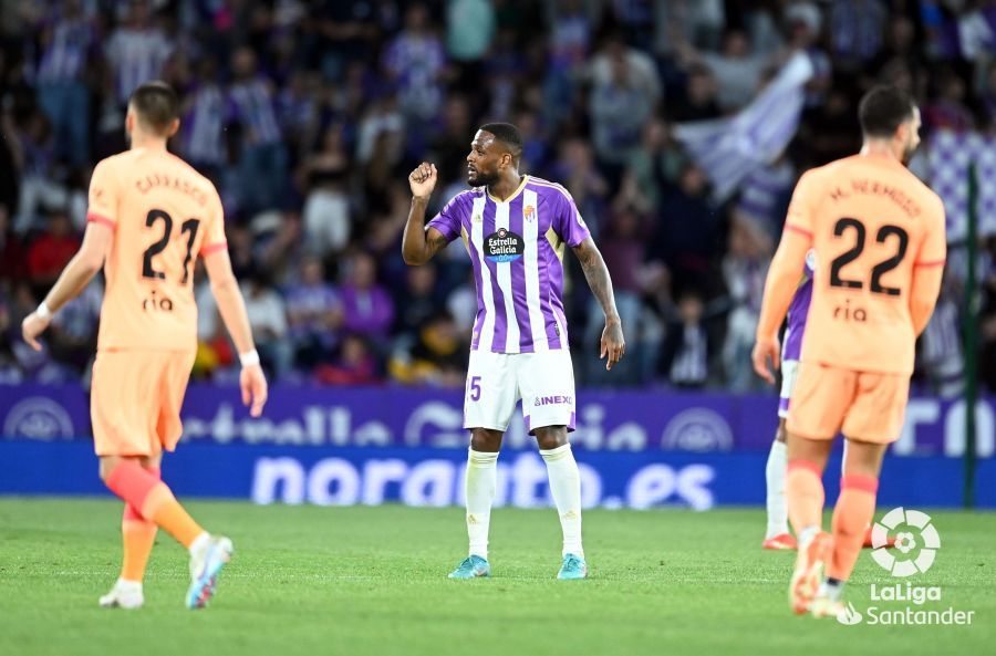 Larin, durante el Real Valladolid-Atleti.