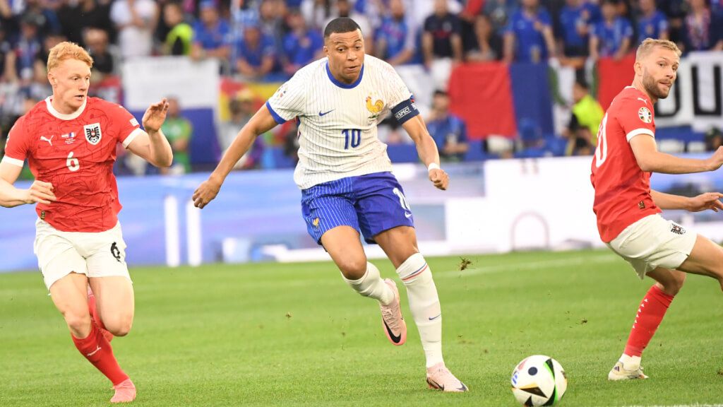 Mbappé en el partido contra Austria (X: @equipedefrance)