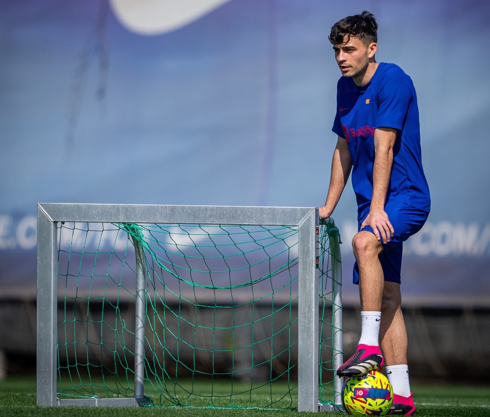 Pedri González, en una sesión del Barcelona.