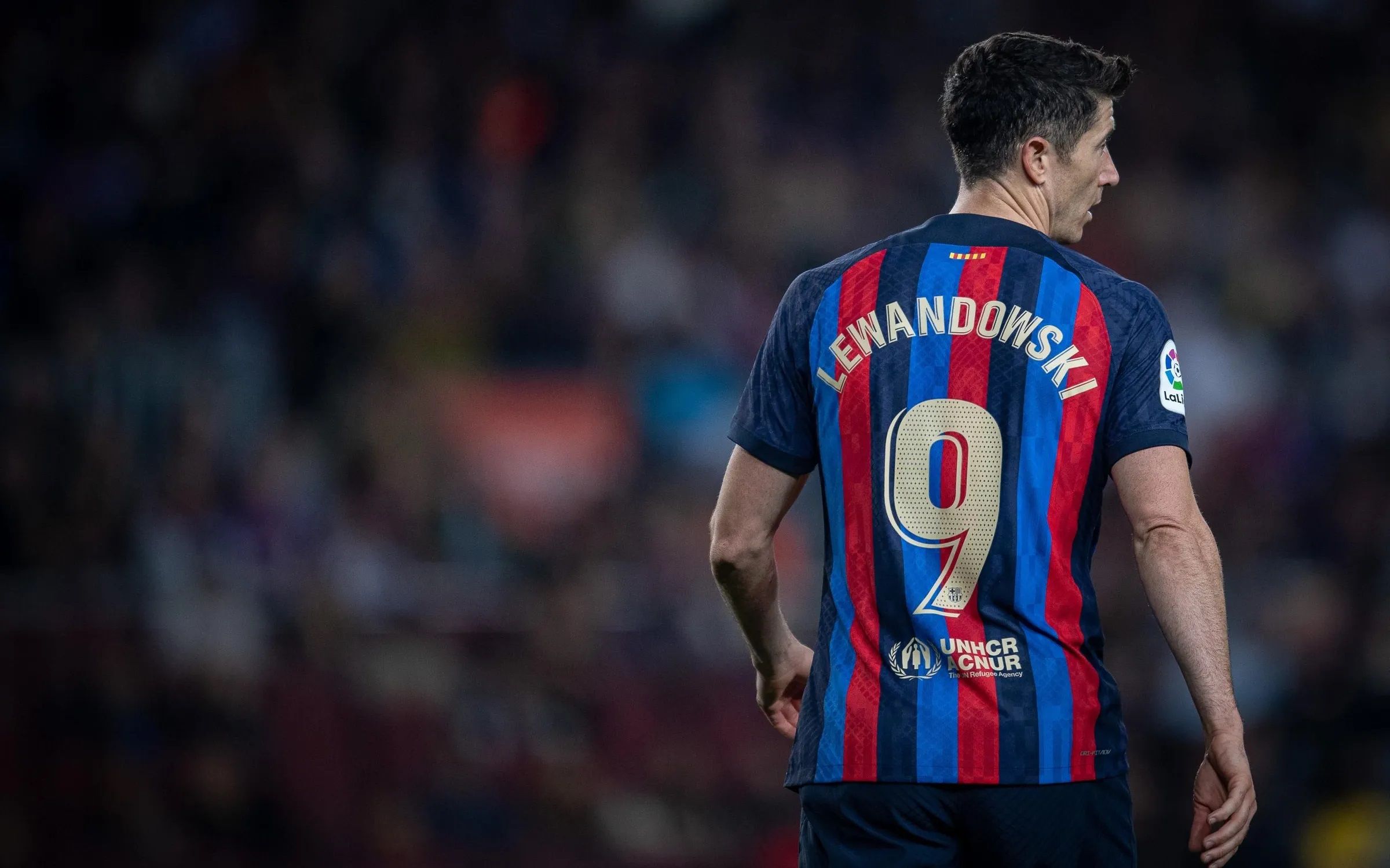 Robert Lewandowski, en un partido del Barcelona.