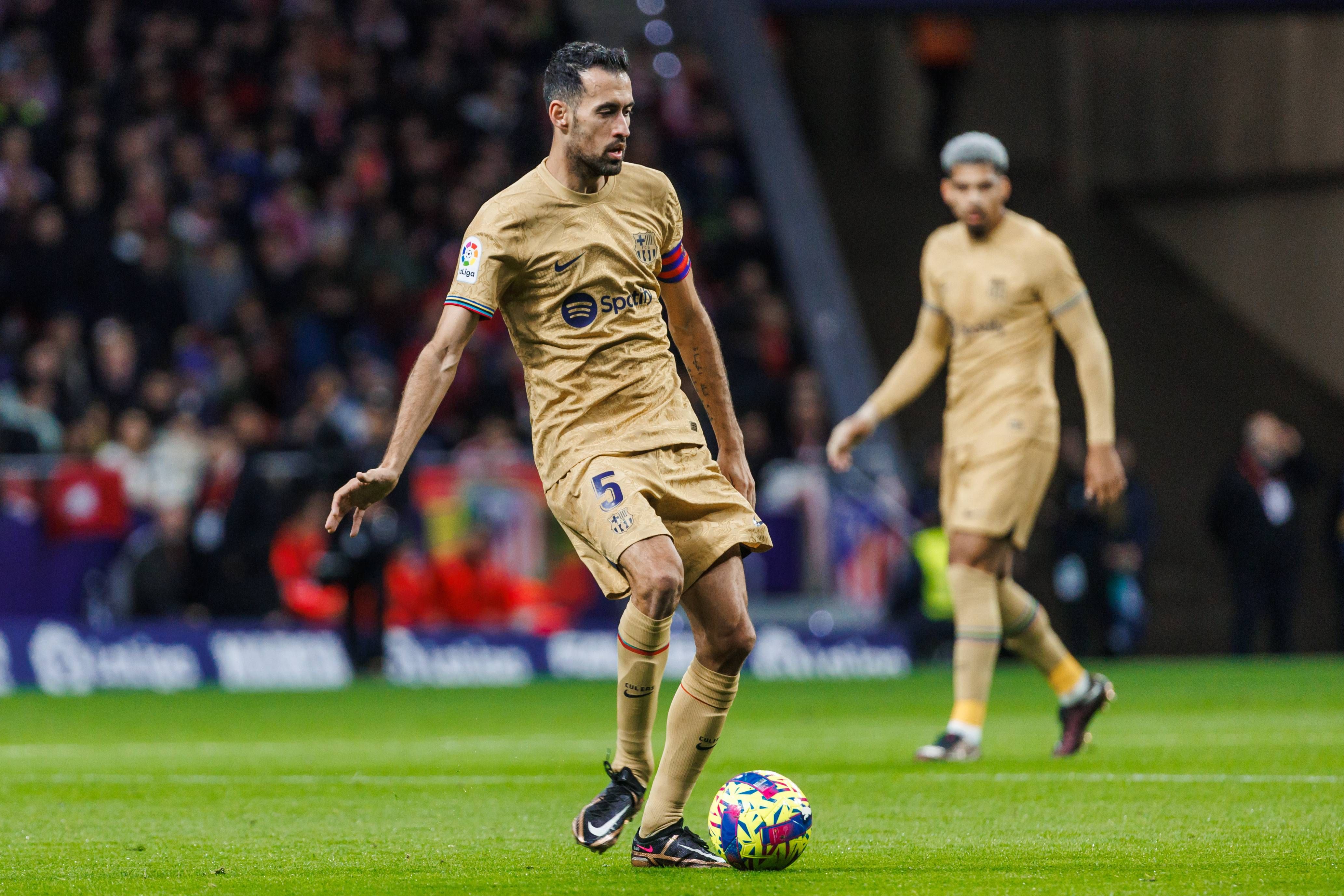  Sergio Busquets, en el Atlético de Madrid-Barcelona.