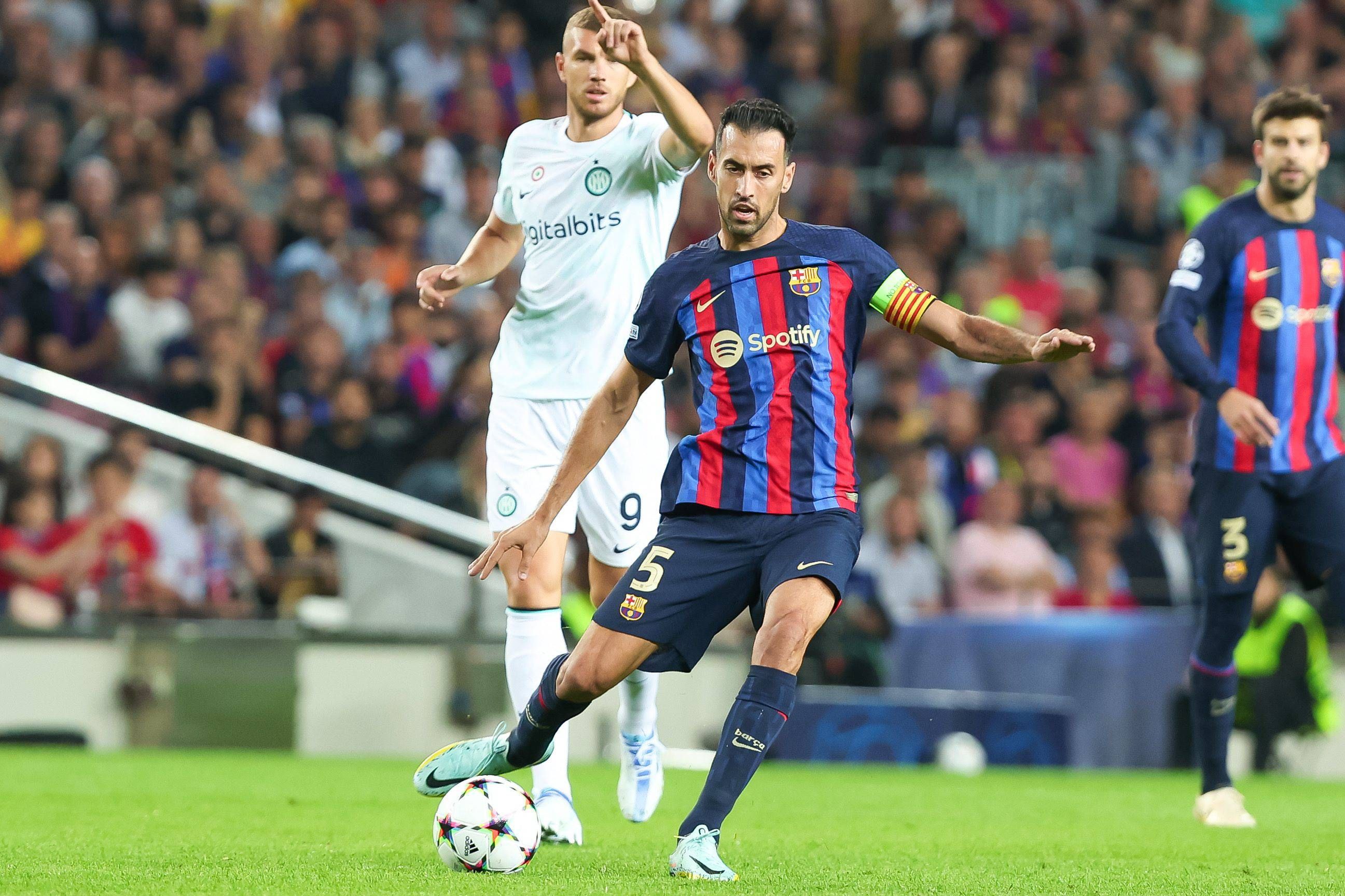 Sergio Busquets, durante el Barça-Inter.