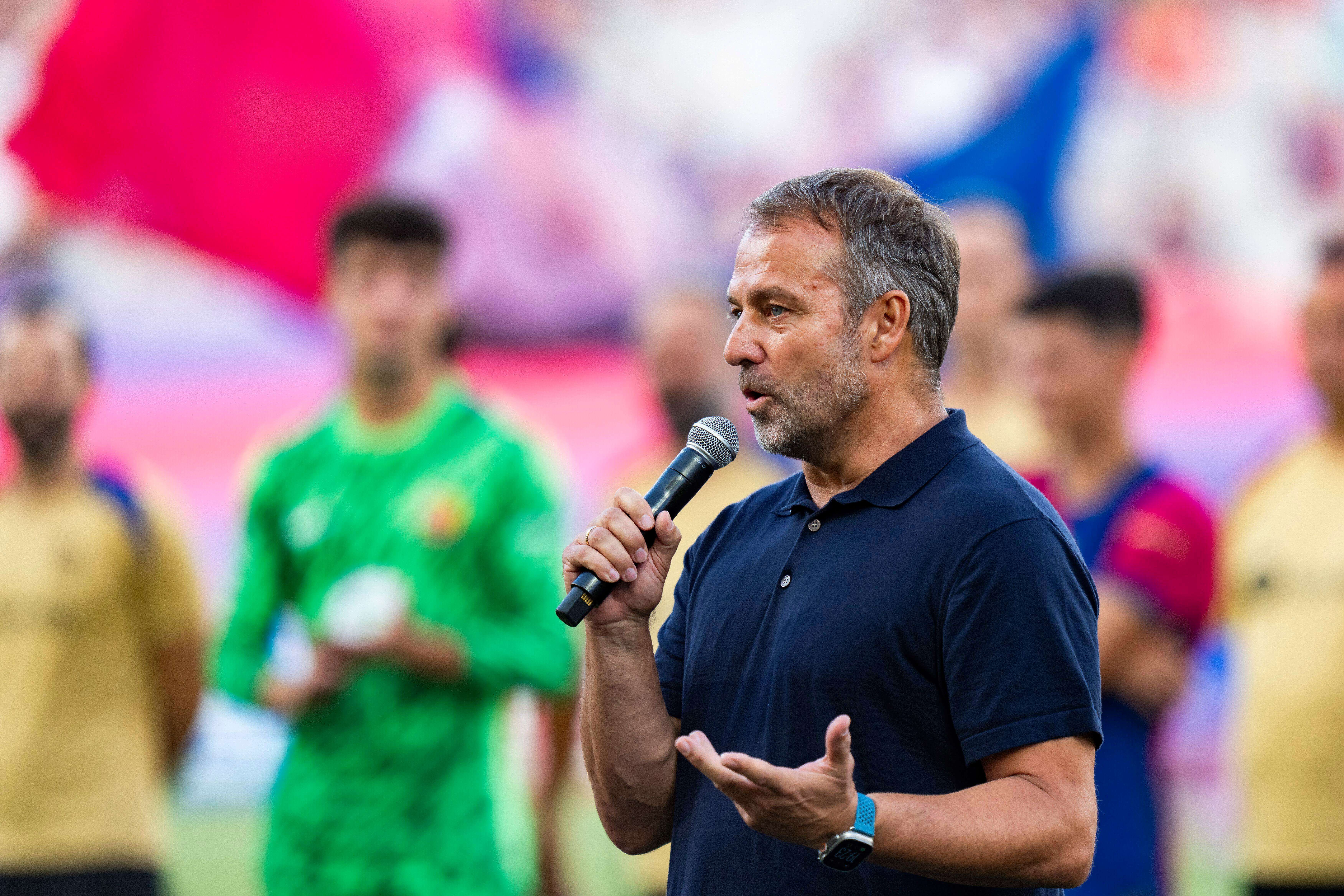 Hansi Flick, en la presentación del Barça 2025.