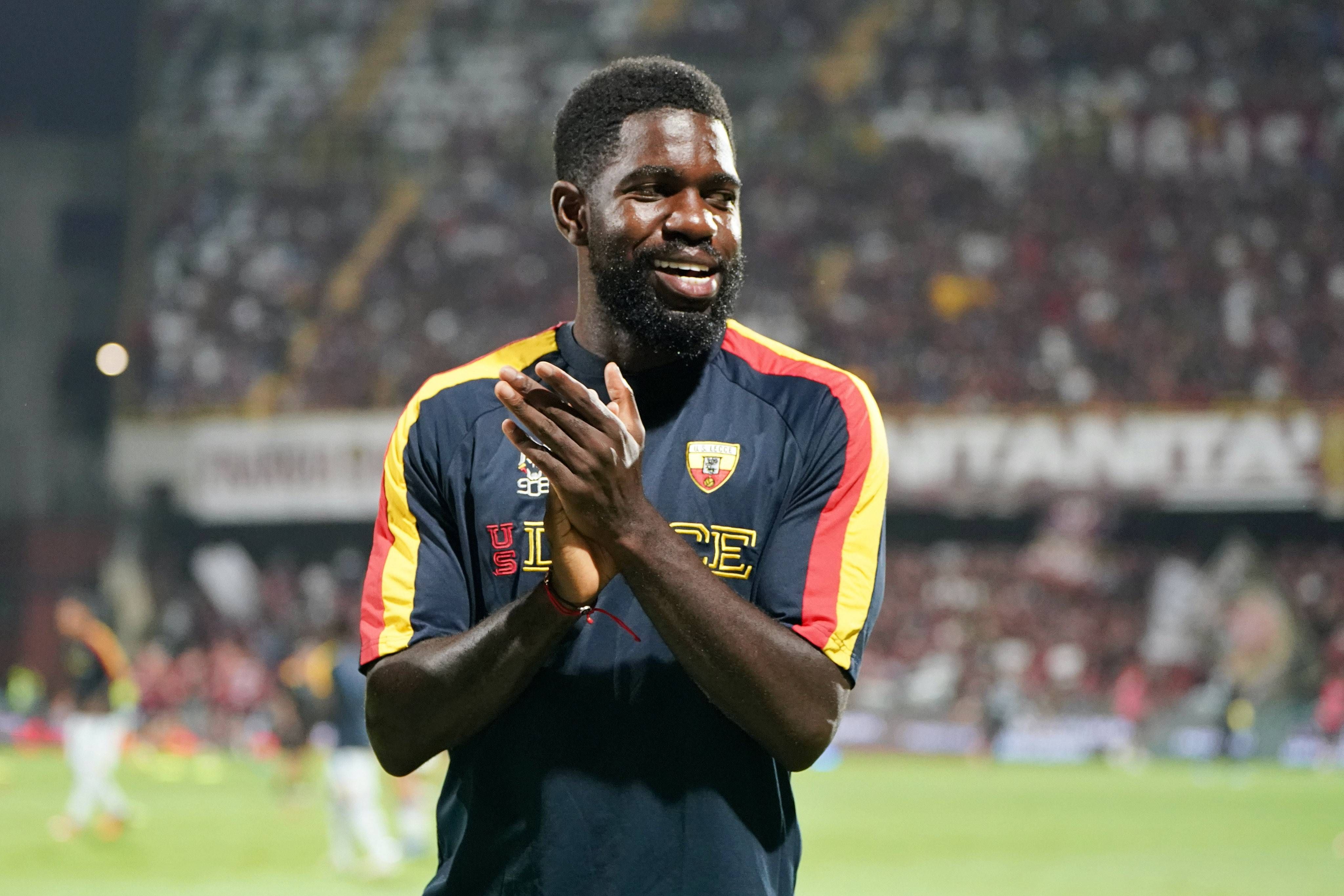  Umtiti, en un partido con el Lecce.