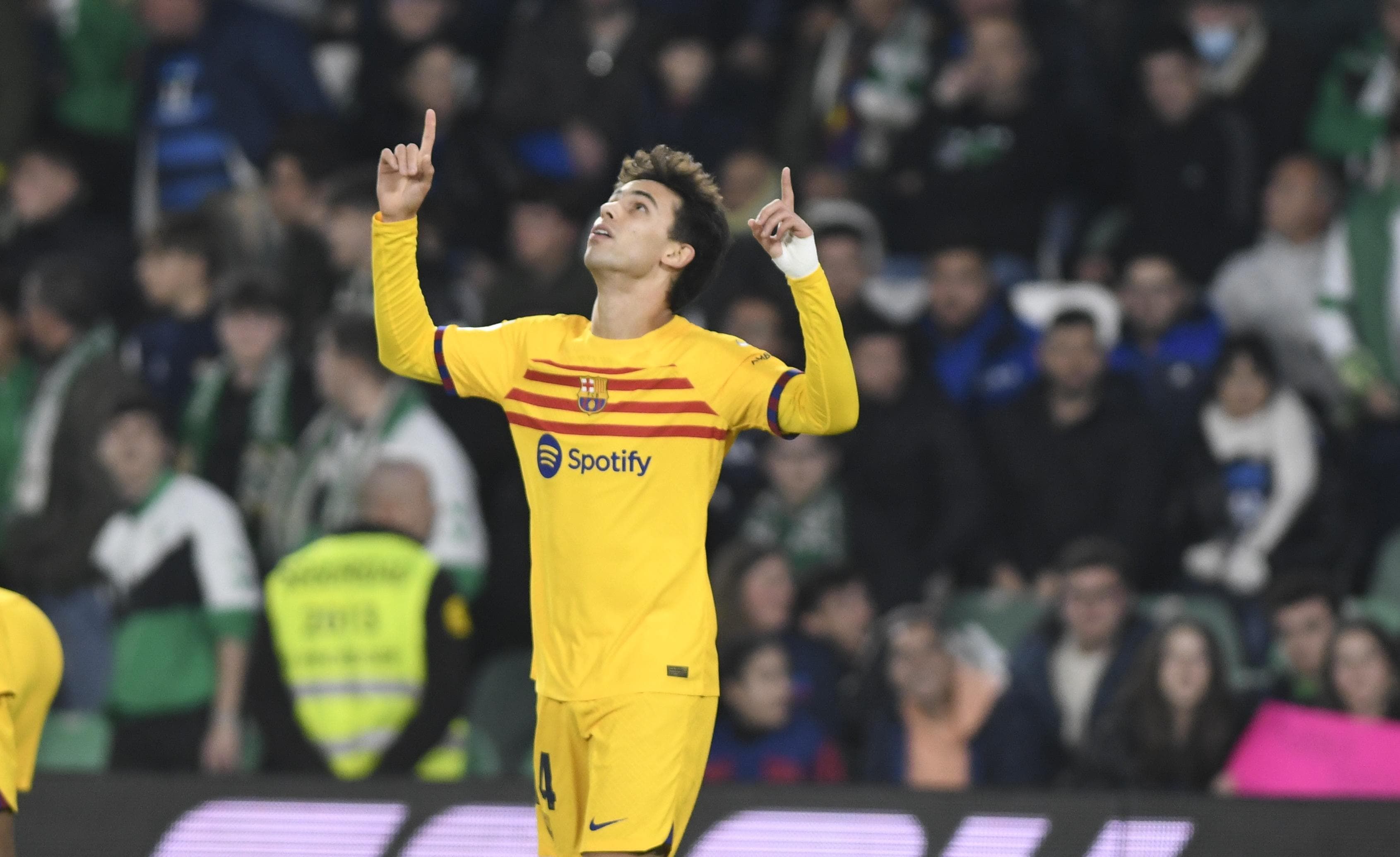 Joao Félix celebra su gol en el Betis-Barcelona.