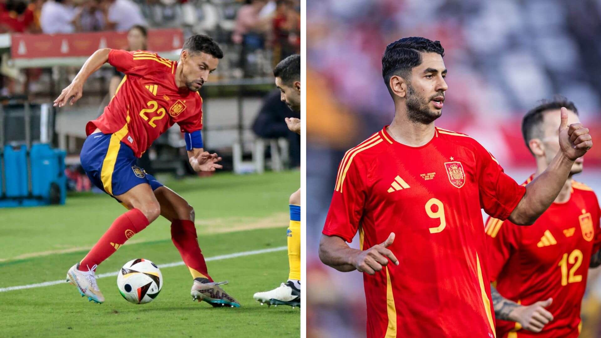 Jesús Navas y Ayoze Pérez con la Selección Española.