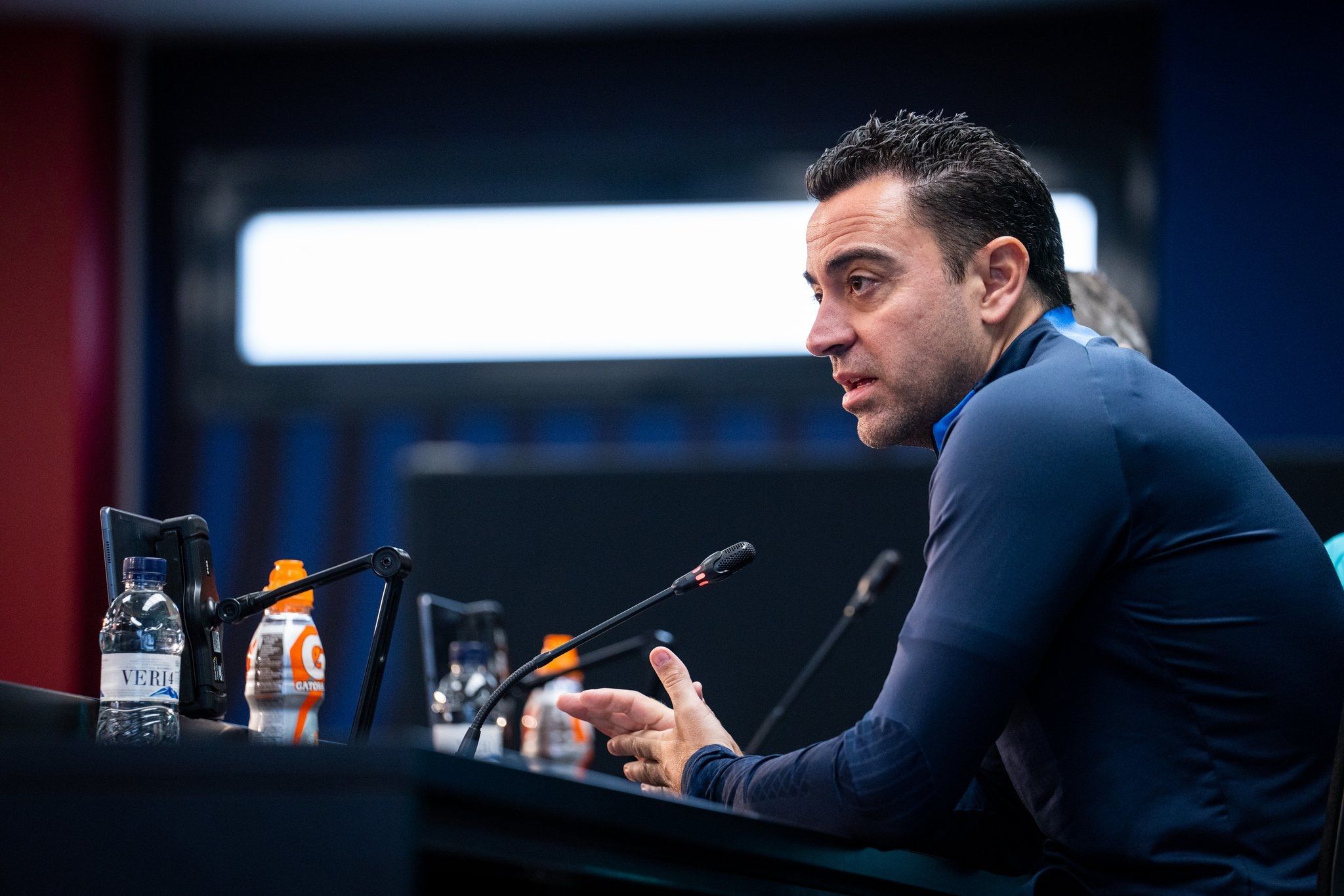 Xavi Hernández, en sala de prensa.
