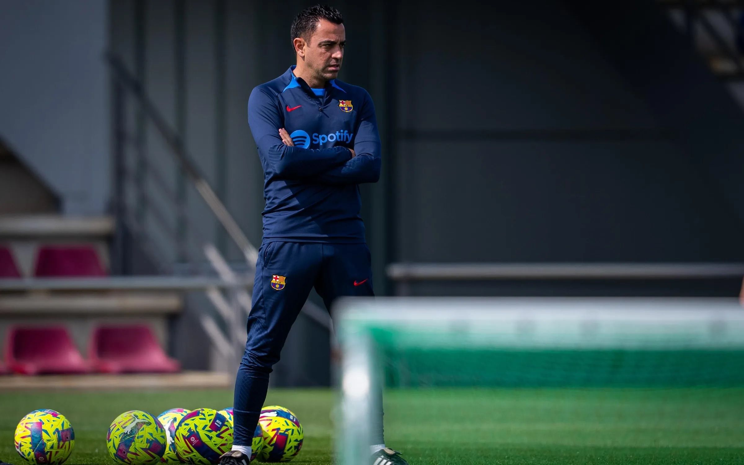 Xavi Hernández, en una sesión del Barcelona.