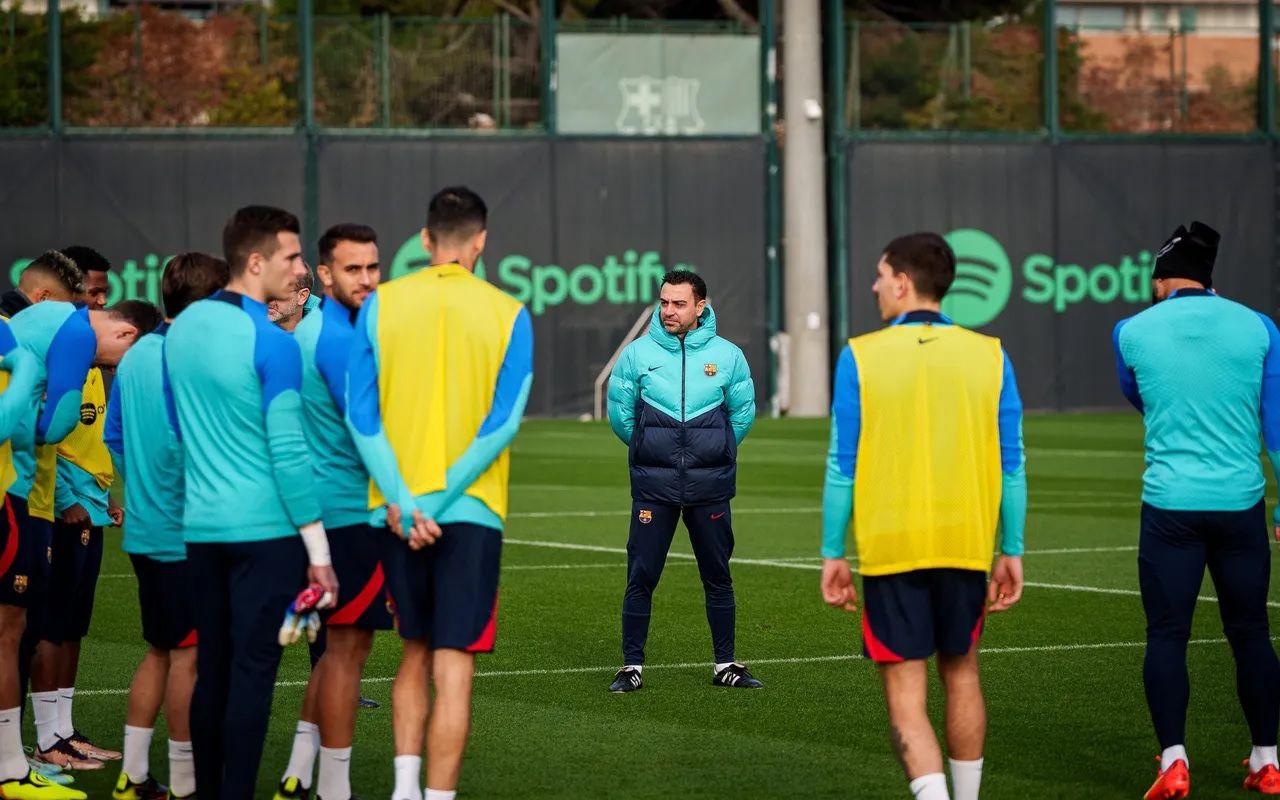  Xavi Hernández, en una sesión del Barcelona.