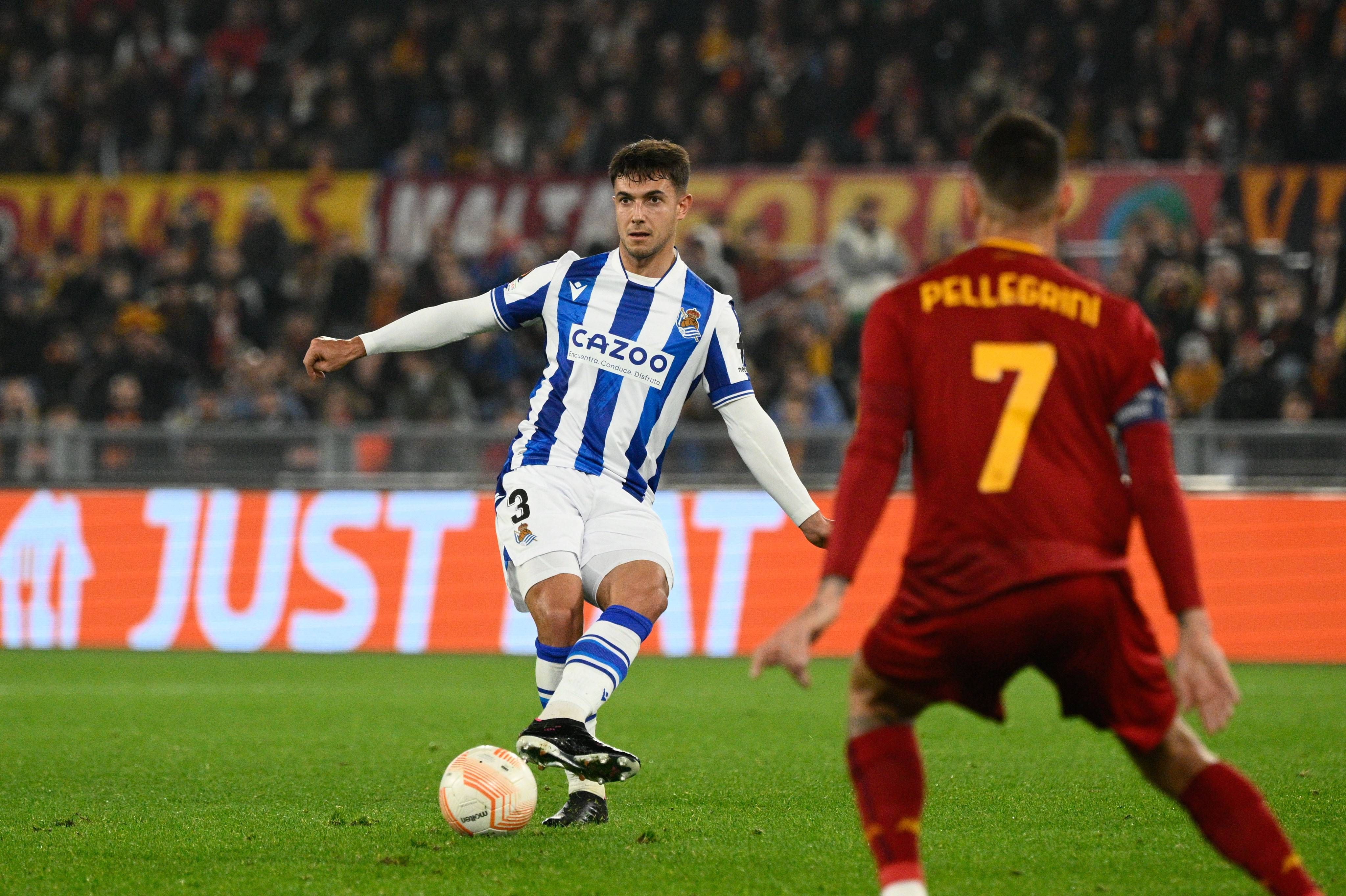 Martín Zubimendi, en el Roma - Real Sociedad.