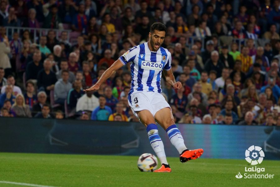 Mikel Merino anotó el 0-1 en el Barcelona - Real Sociedad.