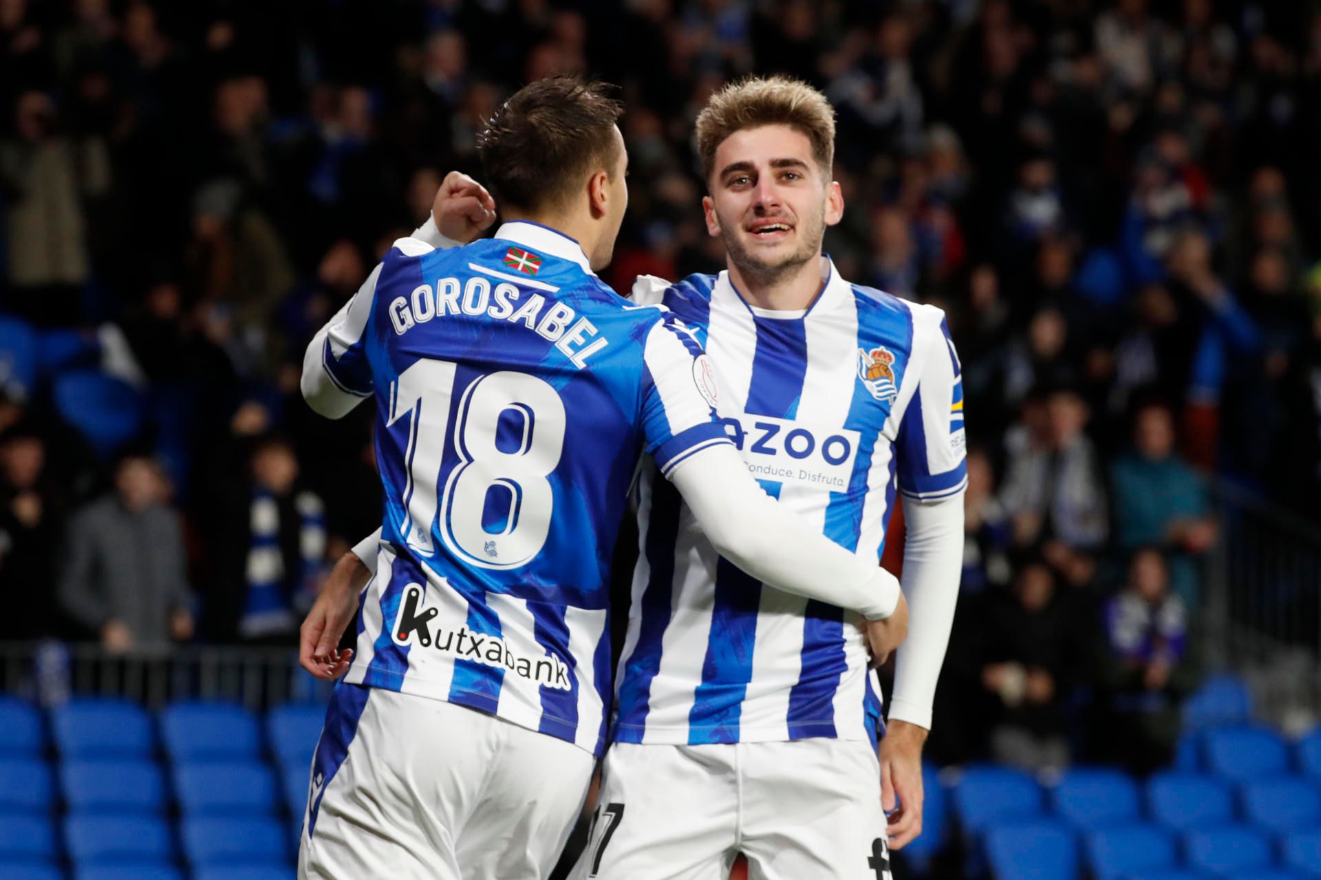  Robert Navarro celebra su gol al Mallorca en Copa.