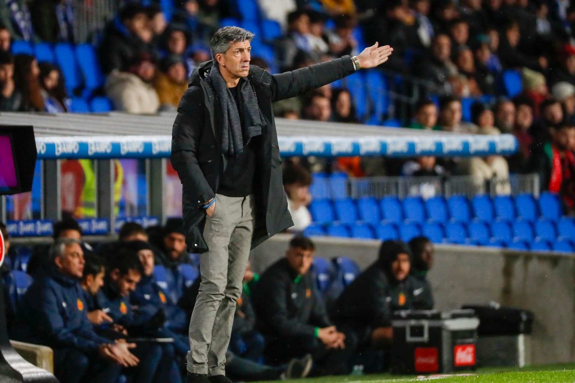 Imanol da instrucciones en el Real Sociedad-Mallorca.