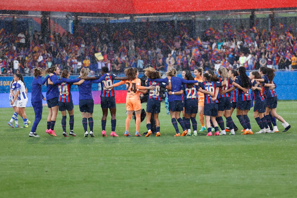  Celebración del Barcelona tras ganar la Liga F.