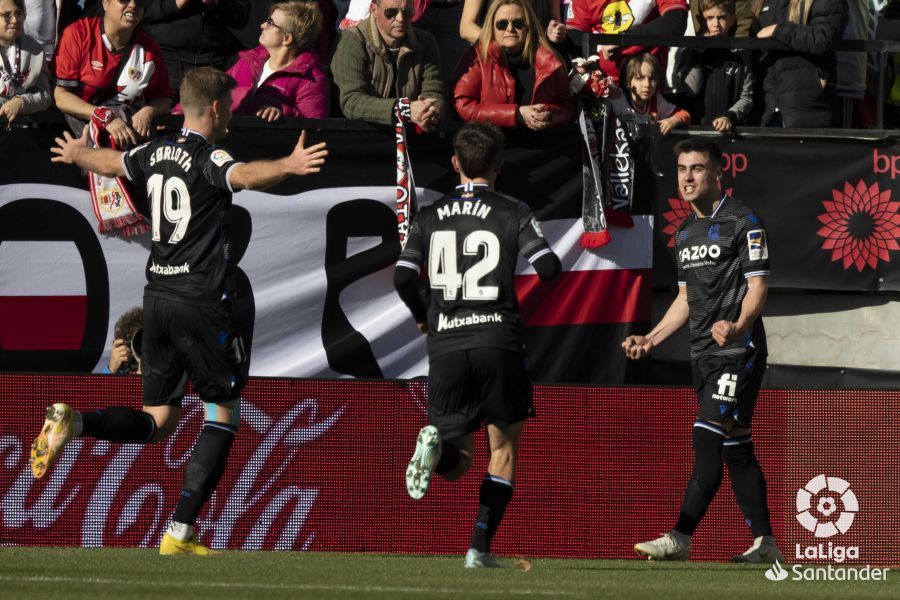Barrenetxea celebra su gol al Rayo (Foto: LaLiga).