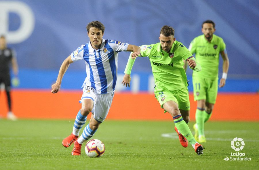  Borja Mayoral, durante un lance del partido ante la Real Sociedad.