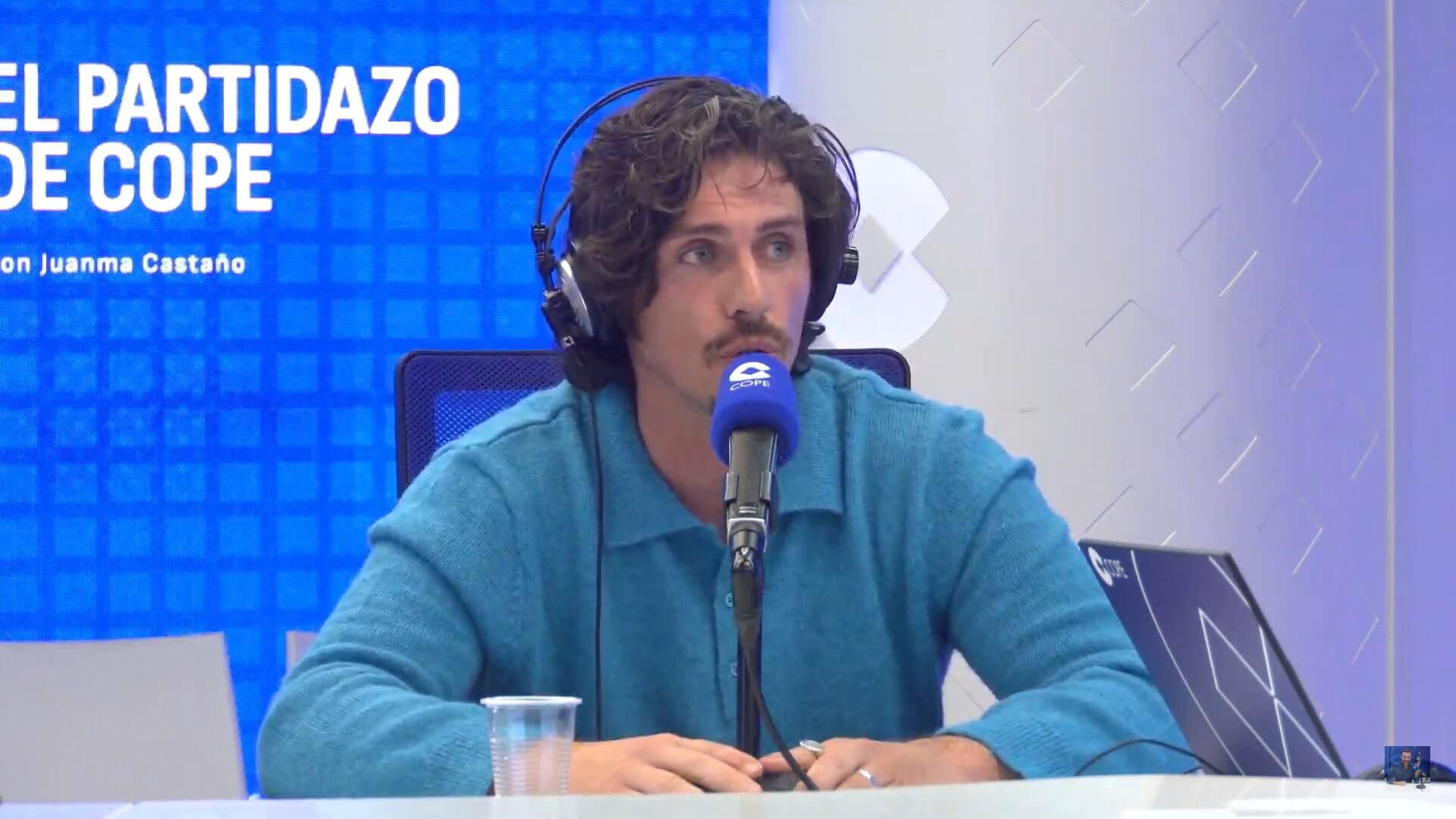  Javi Poves, durante la entrevista (Captura: El Partidazo de COPE).