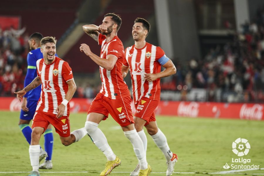  Baptistao celebra su gol ante el Getafe.