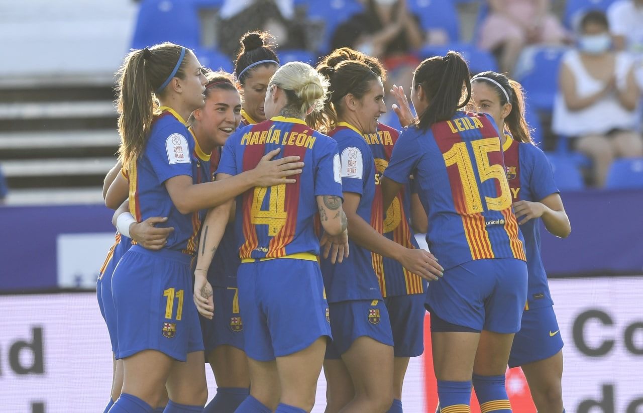 Celebración del Barcelona en la final de la Copa de la Reina ante el Levante (@FCB_Femeni).
