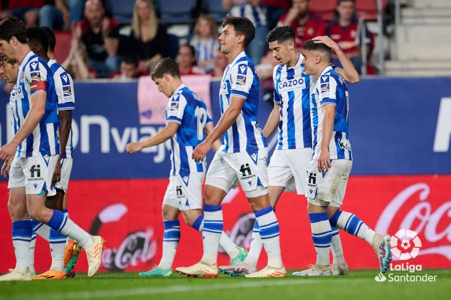  Celebración del gol en propia puerta de Sergio Herrera en El Sadar.