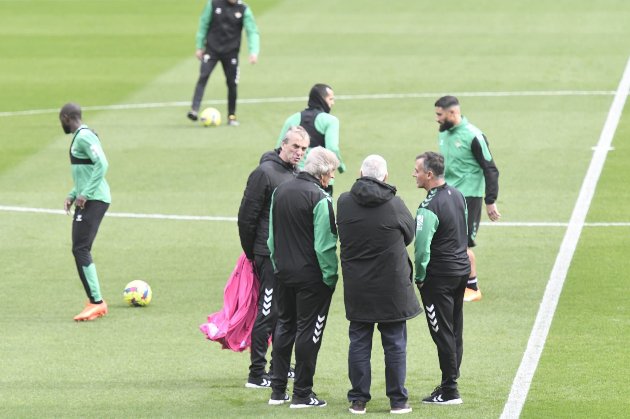 Pellegrini, en el entrenamiento de este viernes.