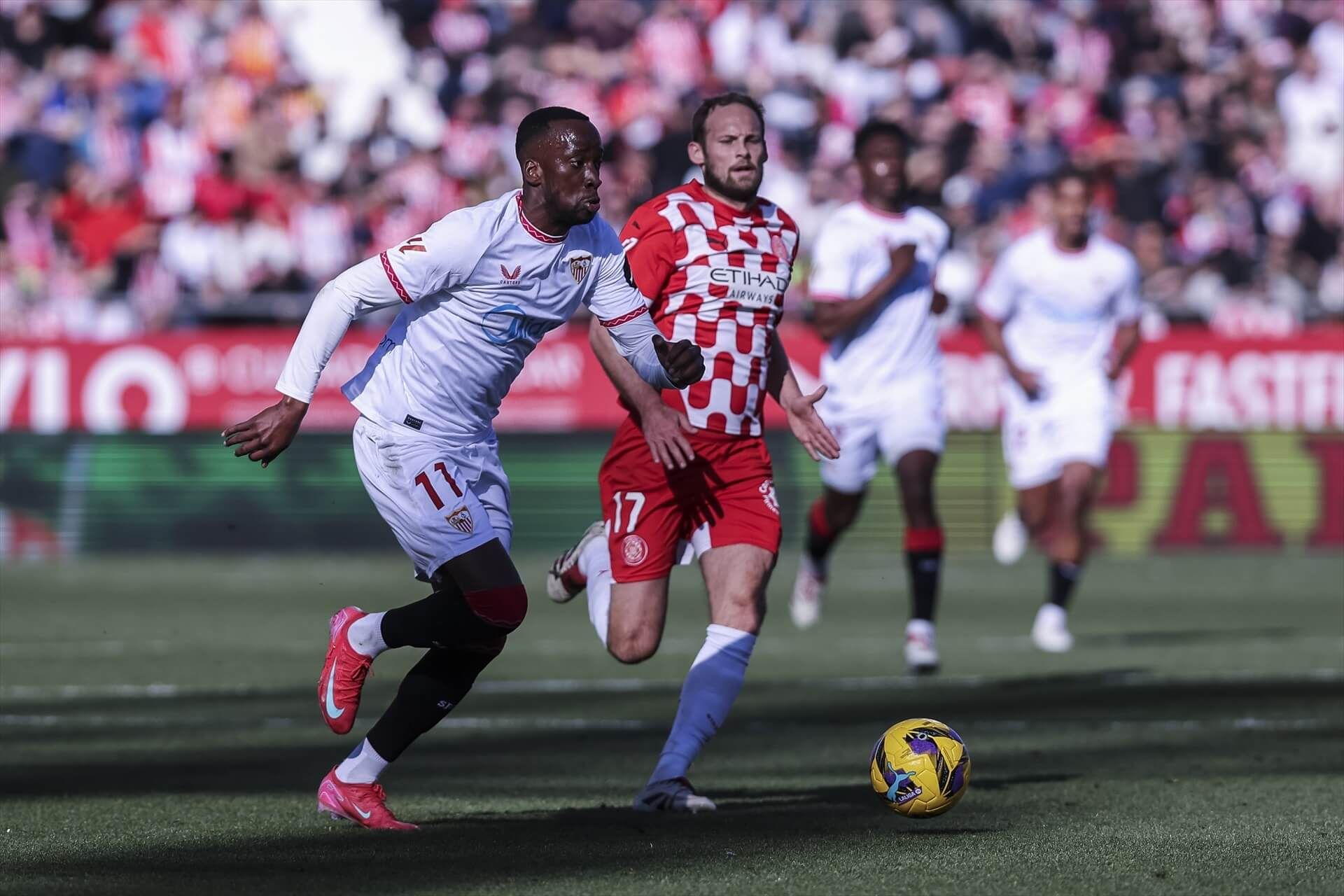 Dodi Lukebakio, en el Girona-Sevilla.