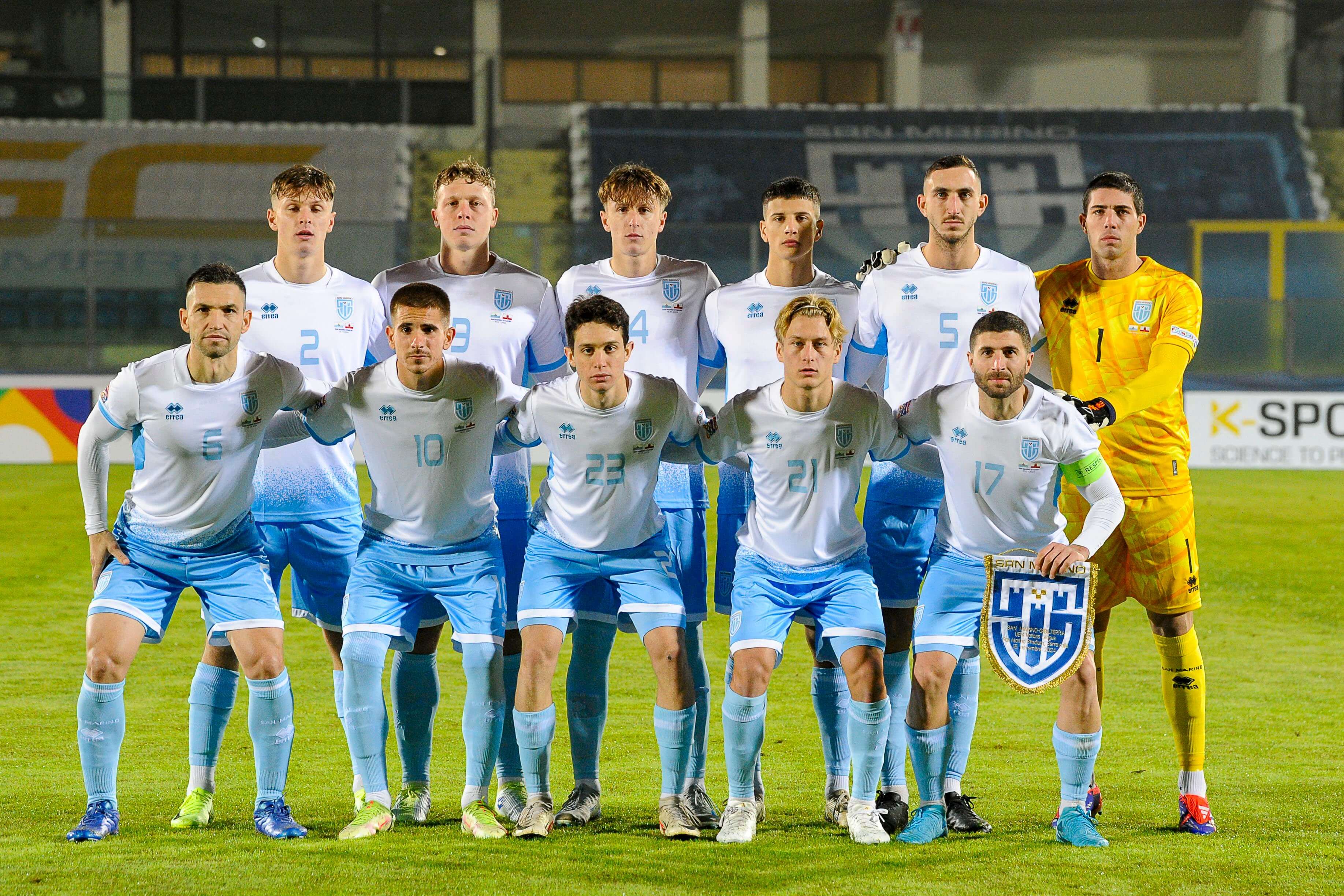  El once de San Marino ante Gibraltar.