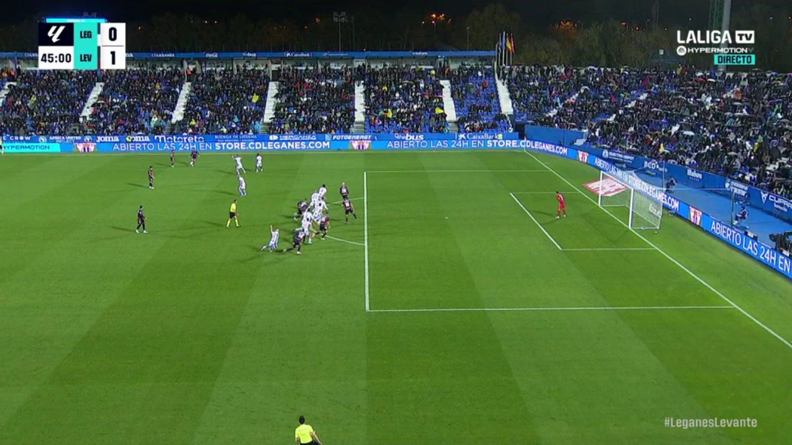 Gol anulado por el VAR al Levante en Butarque.