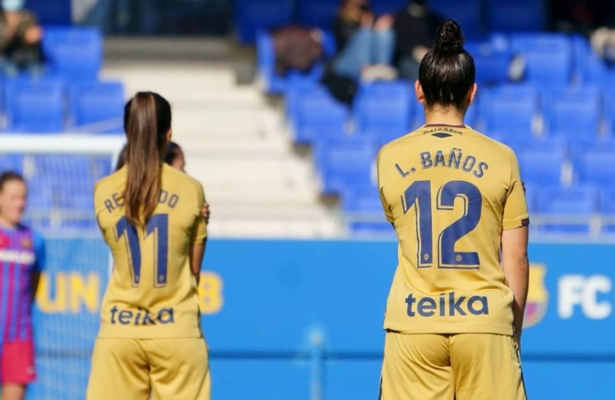 Imagen del momento de la protesta del Levante Femenino.