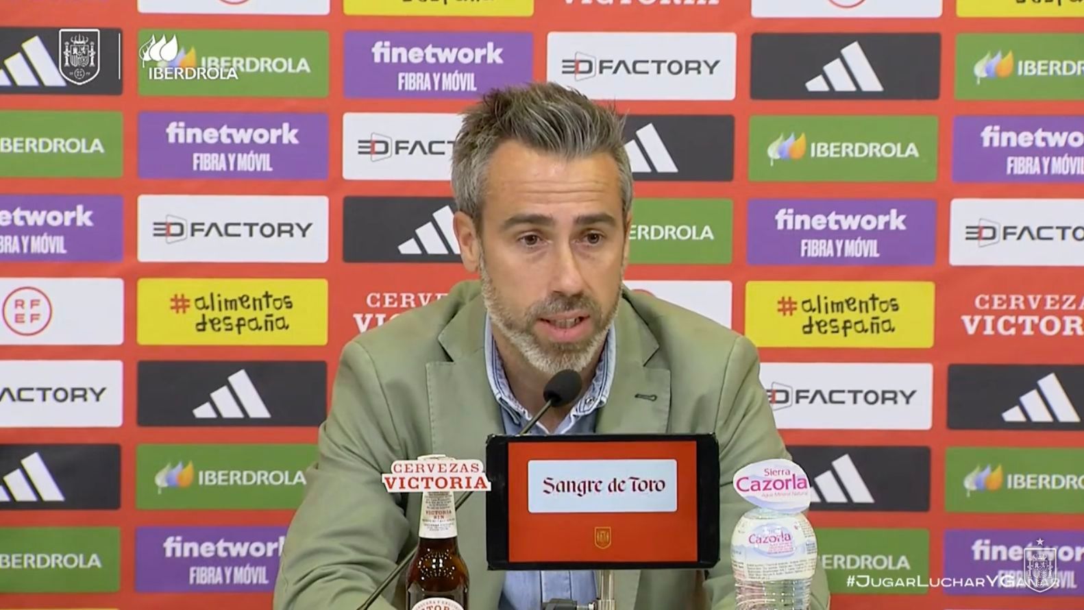 Jorge Vilda, durante la rueda de prensa.