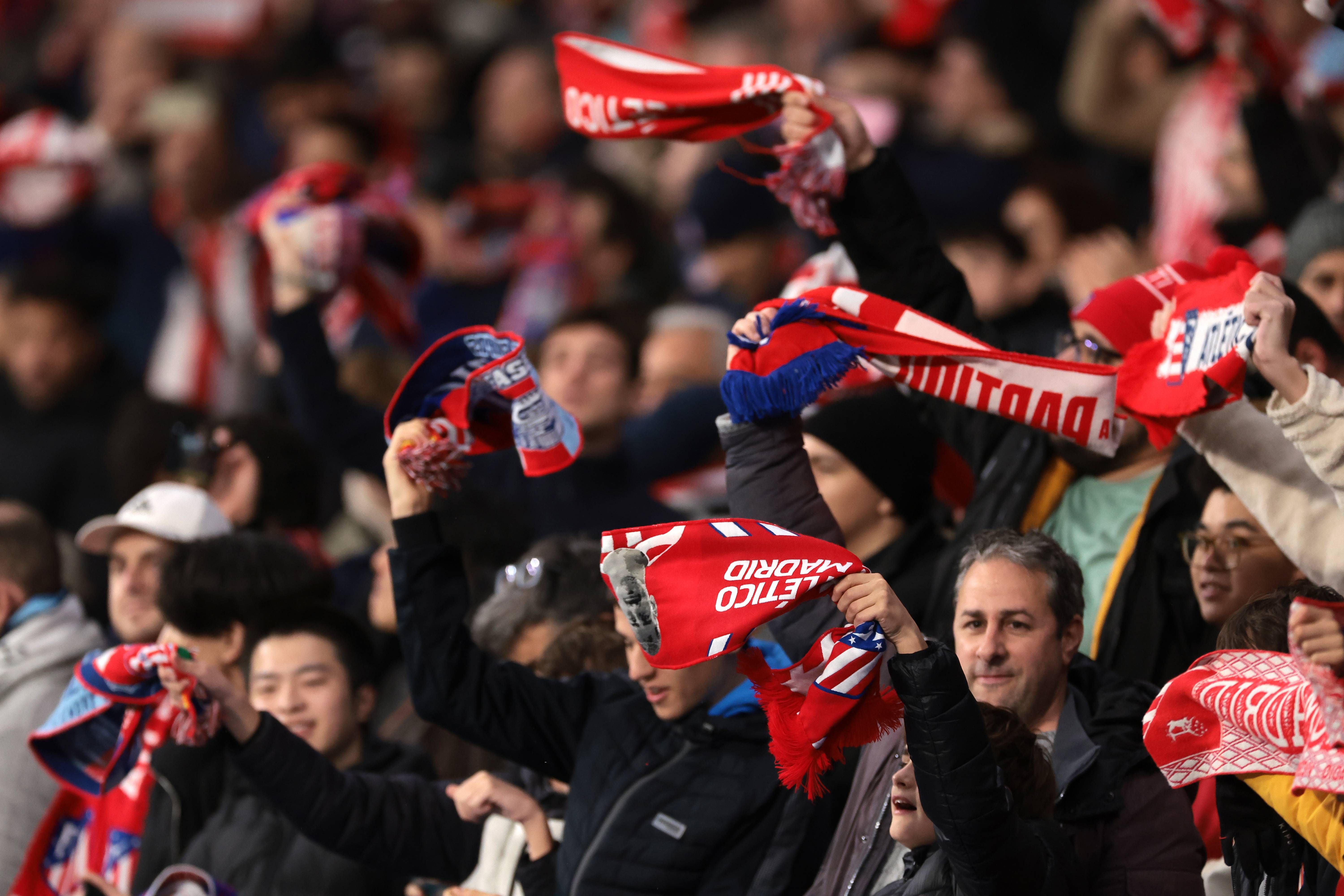 La afición del Atlético de Madrid en el Cívitas Metropolitano.