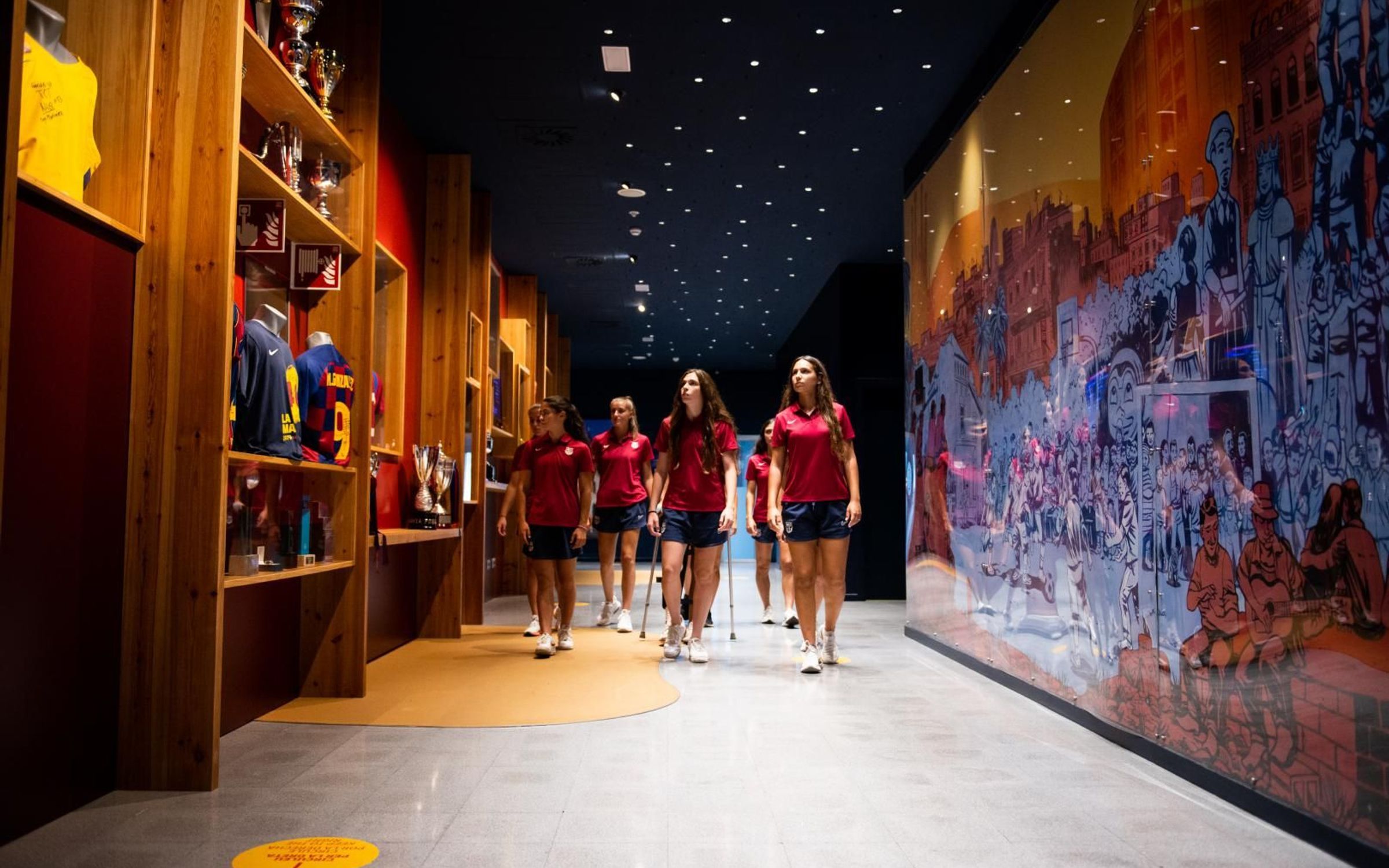  Las jugadoras en La Masía mixta (FOTO: FC Barcelona).