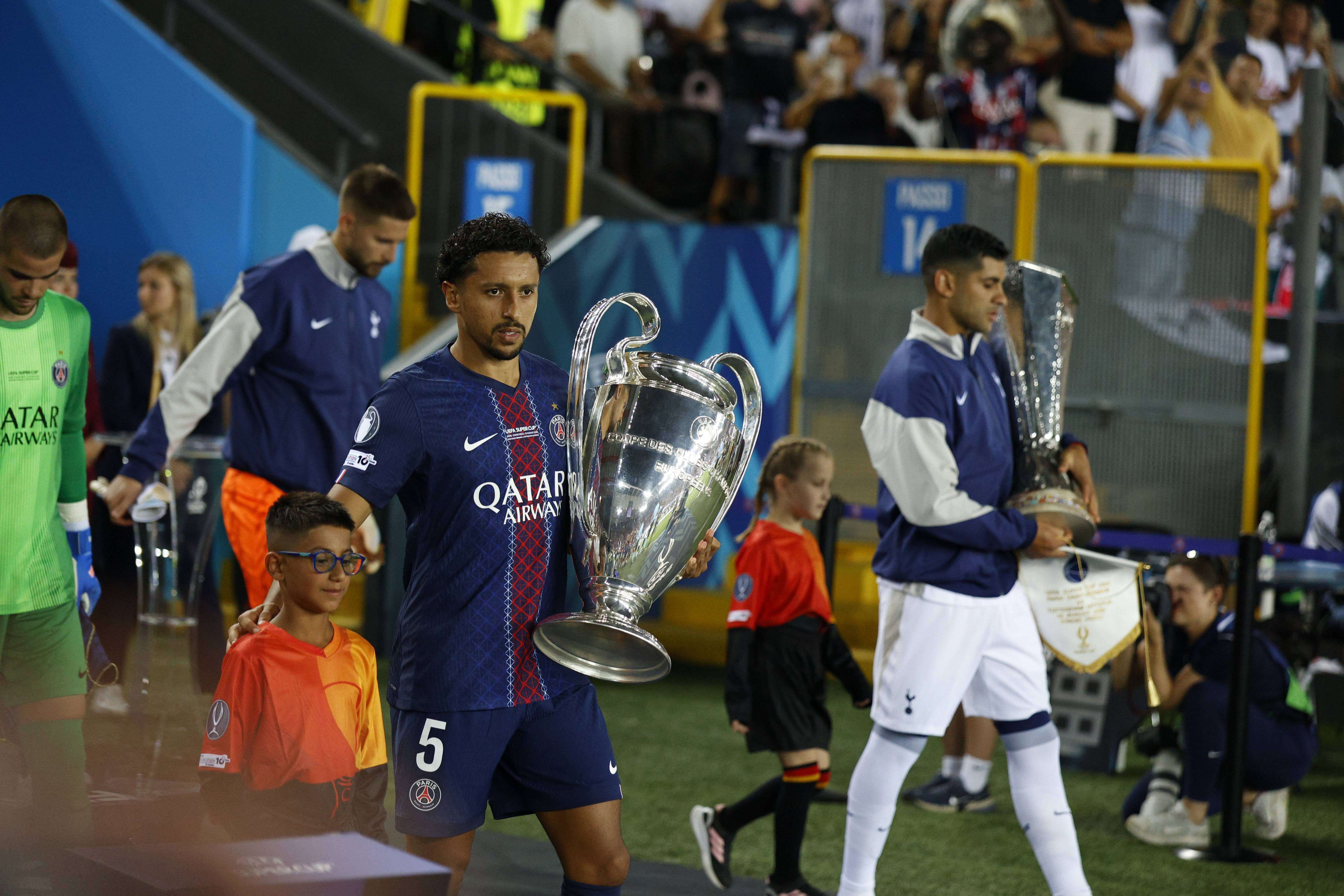  Marquinhos y Romero antes de la final de la Supercopa