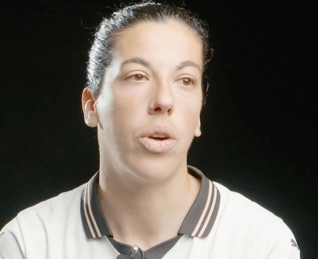  Marta Carro en una entrevista antes del derbi