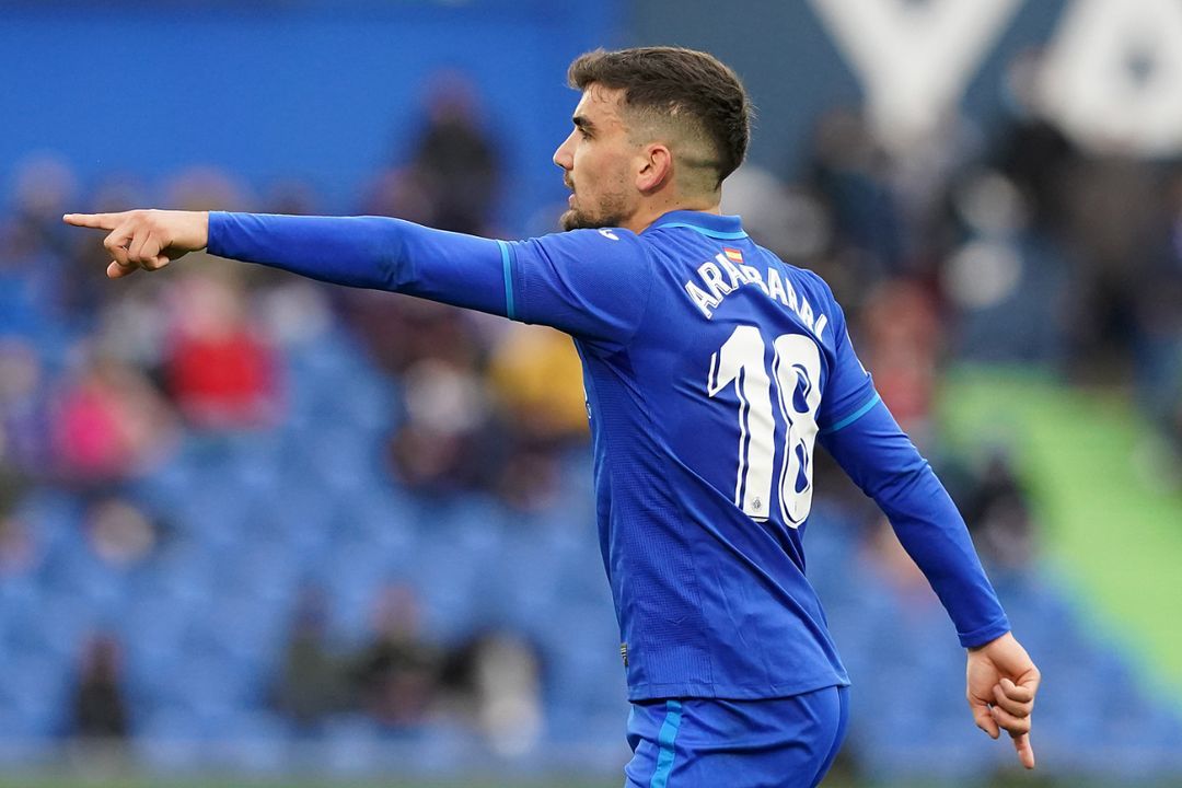  Mauro Arambarri, en un partido del Getafe (Getafe C.F))