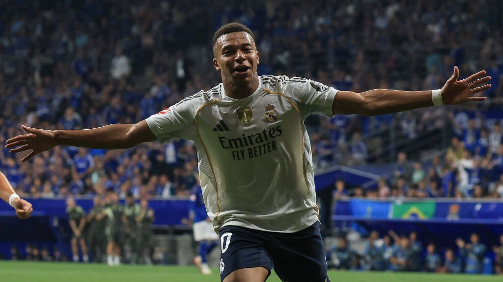  Kylian Mbappé celebrando su gol ante el Real Oviedo (Fuente: Cordon Press)