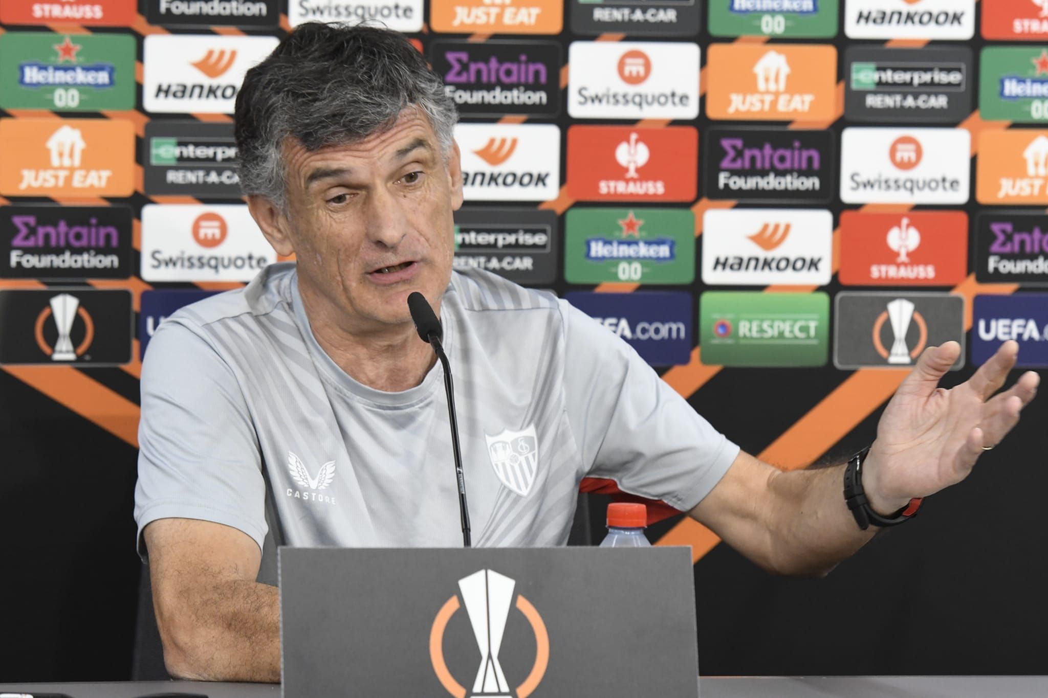 Mendilibar, en el Open Media Day de la UEFA.