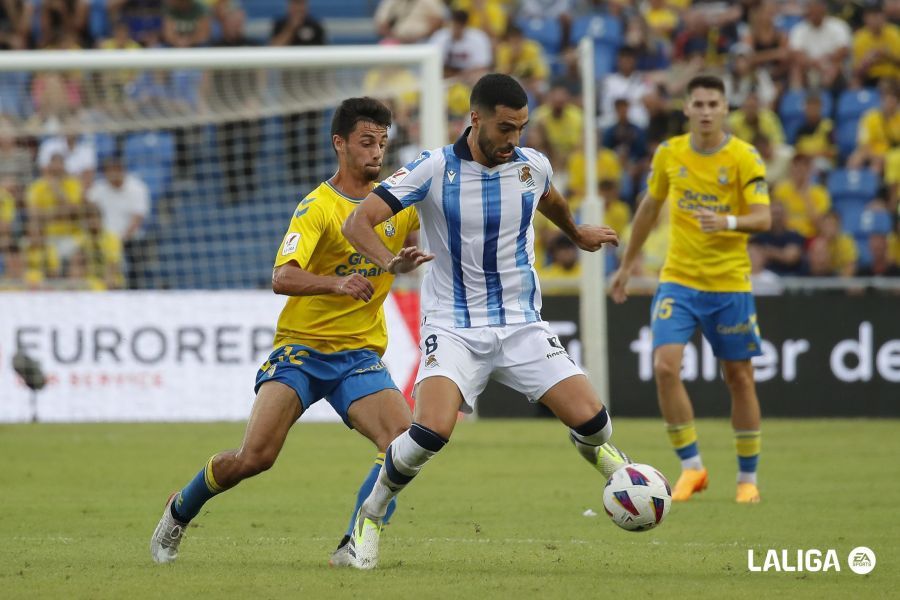 Mikel Merino, durante el UD Las Palmas-Real Sociedad.