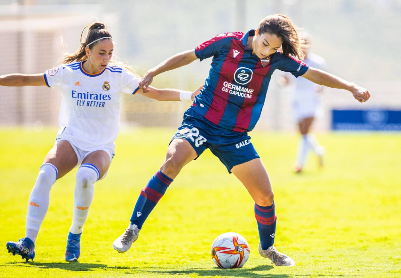 Paula Tomás en el duelo contra el Real Madrid.