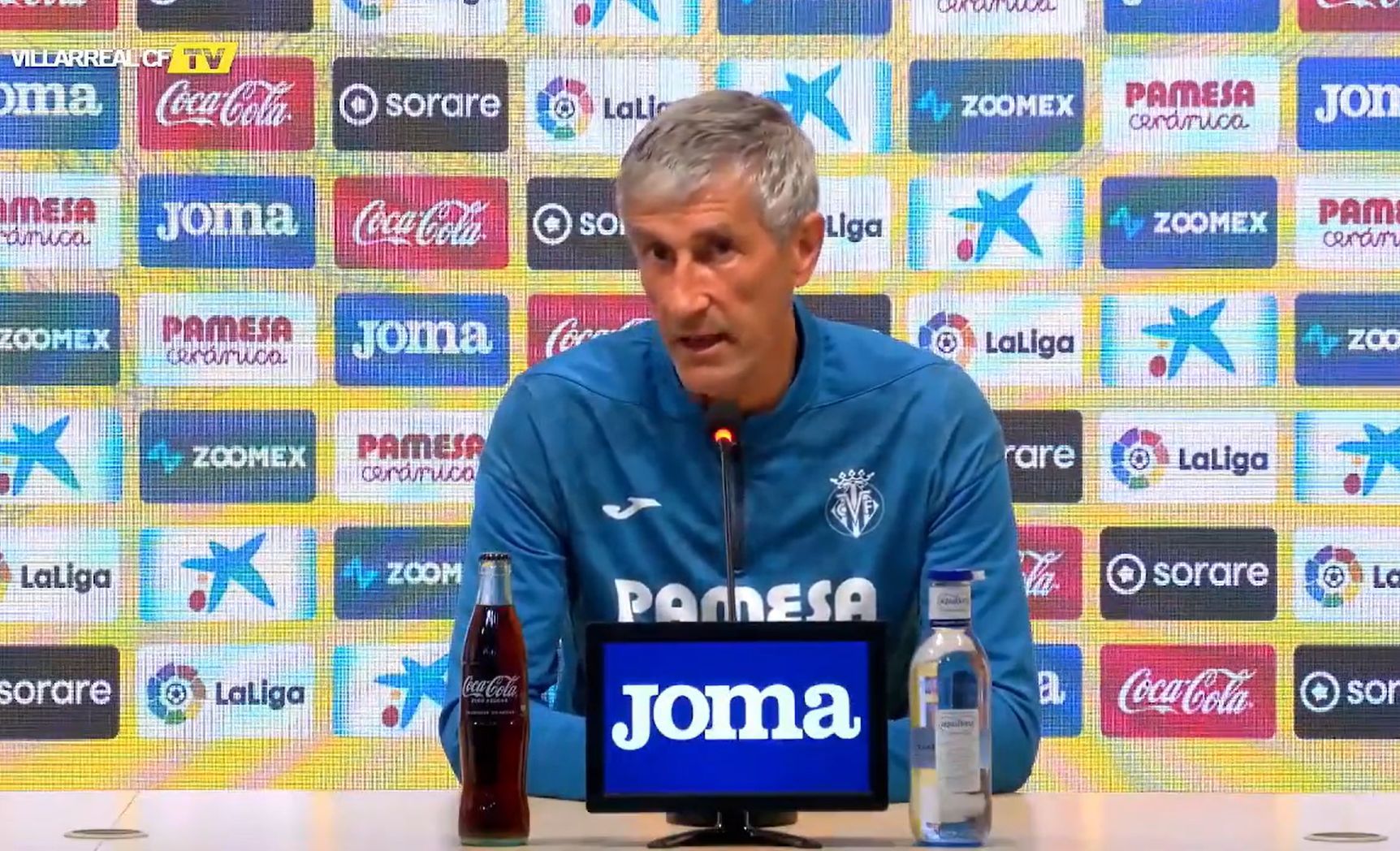 Quique Setién, en rueda de prensa con el Villarreal.