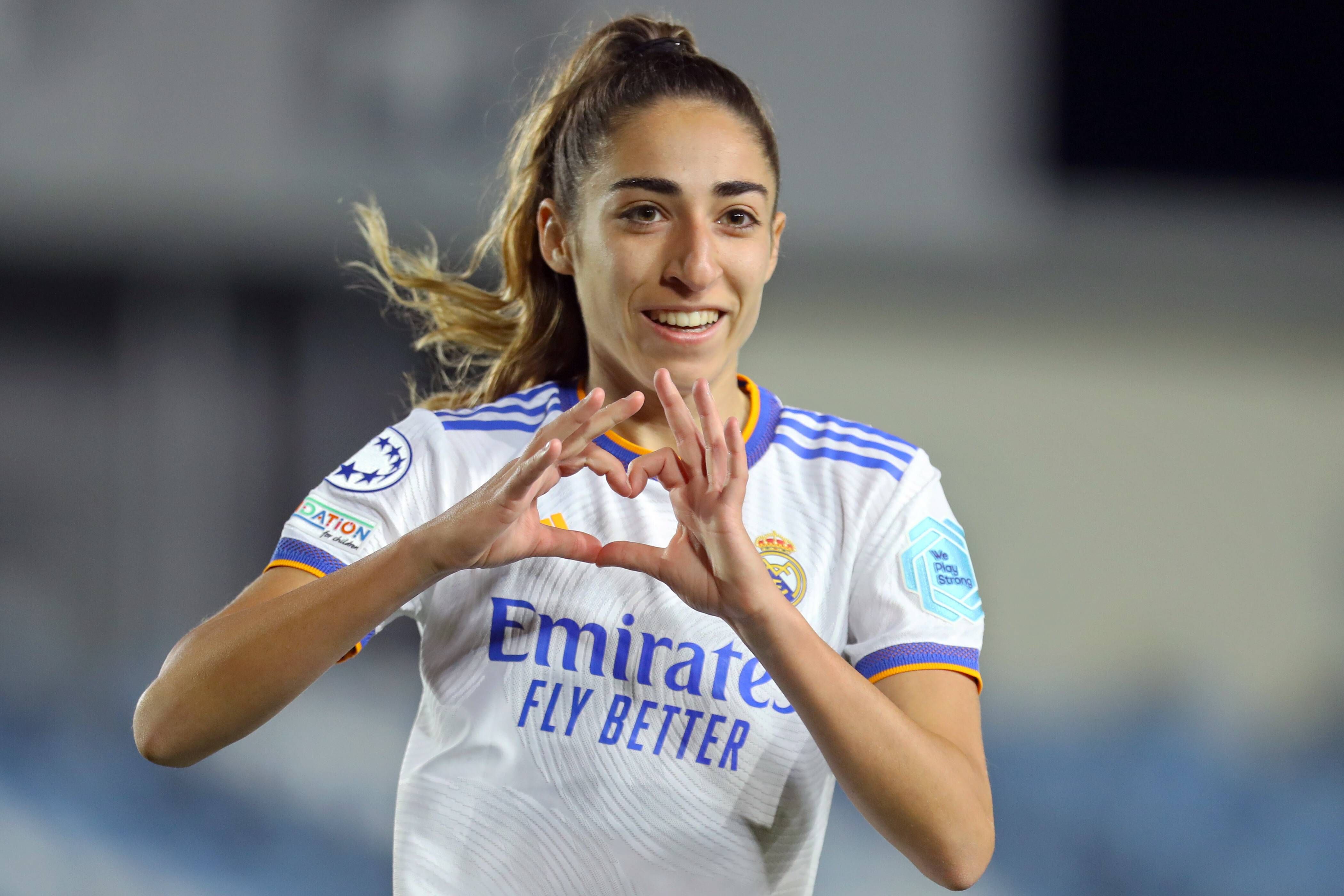  Olga Carmona celebra un gol del Real Madrid ante el Breidablik.
