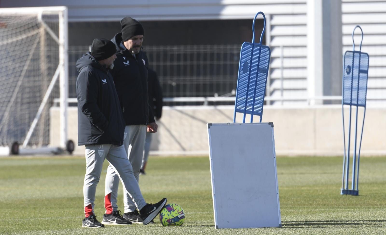 Sampaoli, en el entrenamiento del Sevilla
