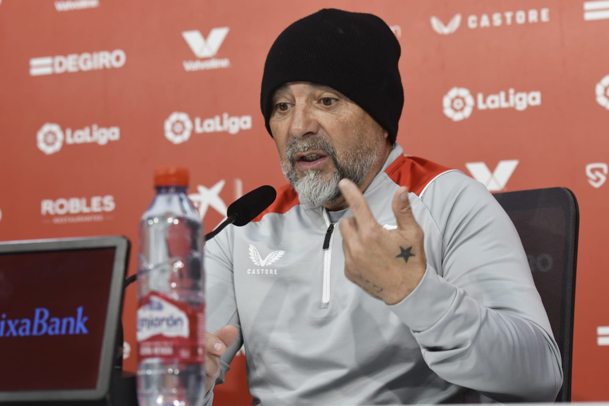  Sampaoli, en la rueda de prensa previa al partido ante el Atlético.
