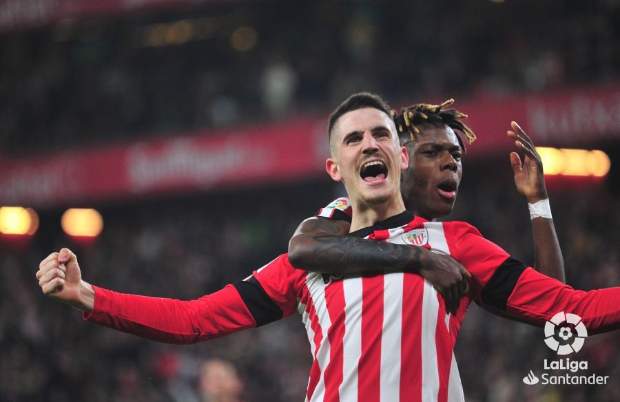Sancet celebra su segundo gol al Cádiz (Foto: LaLiga).