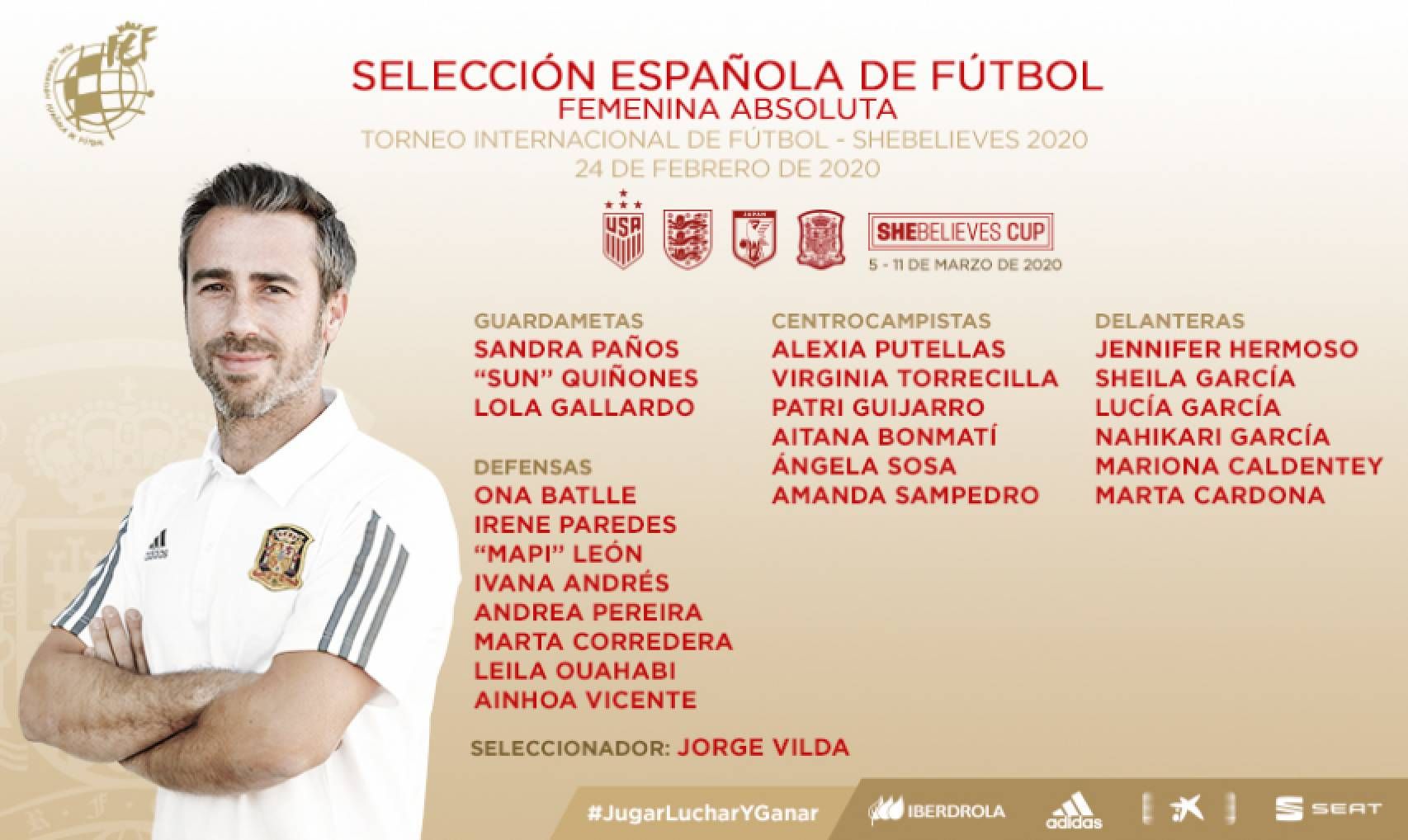  Convocatoria de la selección española femenina para el torneo 'She Believes'.
