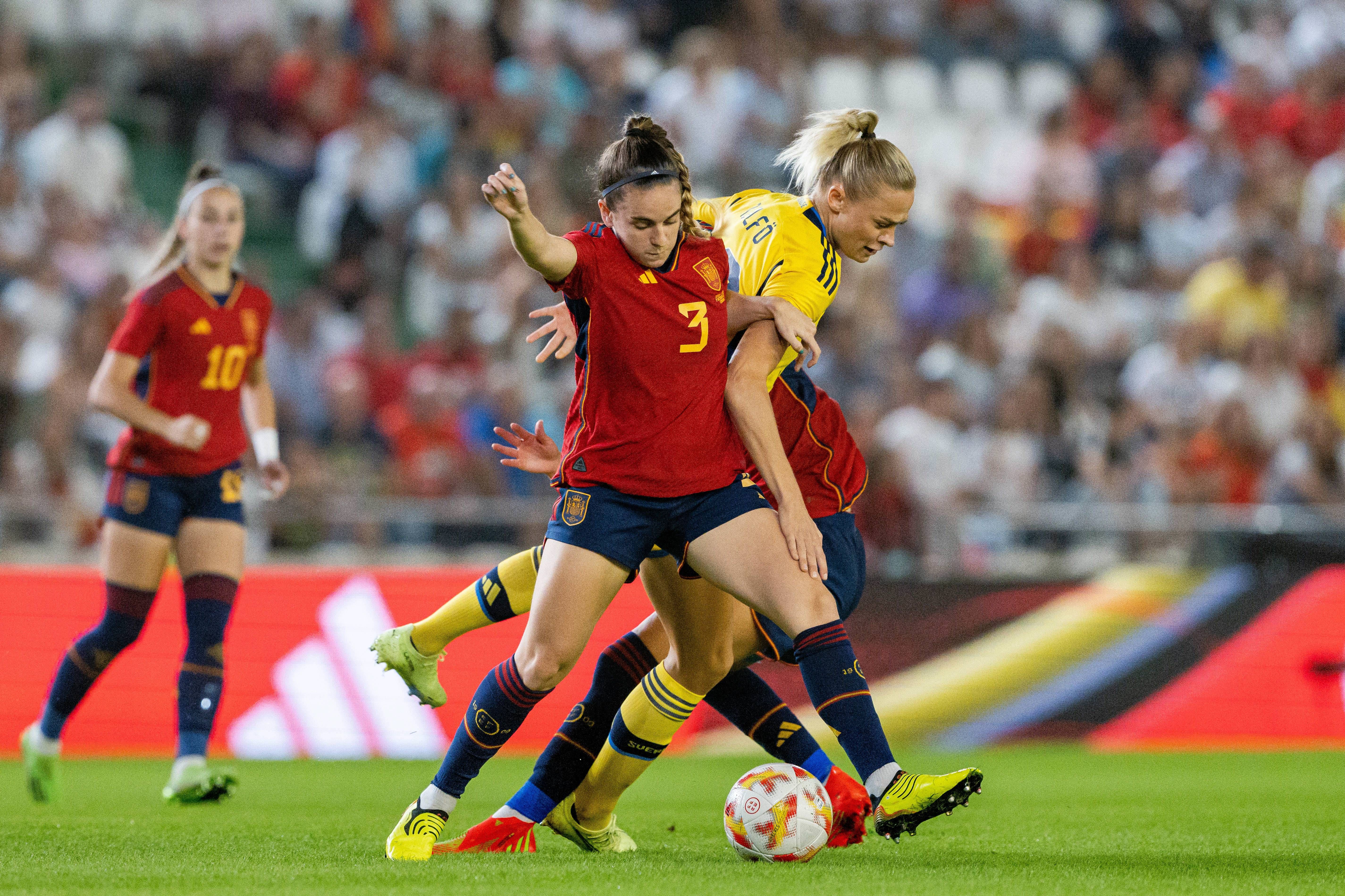  Teresa Abelleira, durante el España-Suecia.