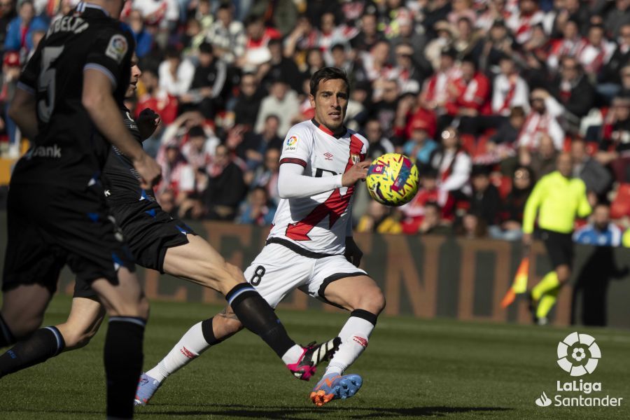 Trejo, durante el Rayo-Real Sociedad (Foto: LaLiga).