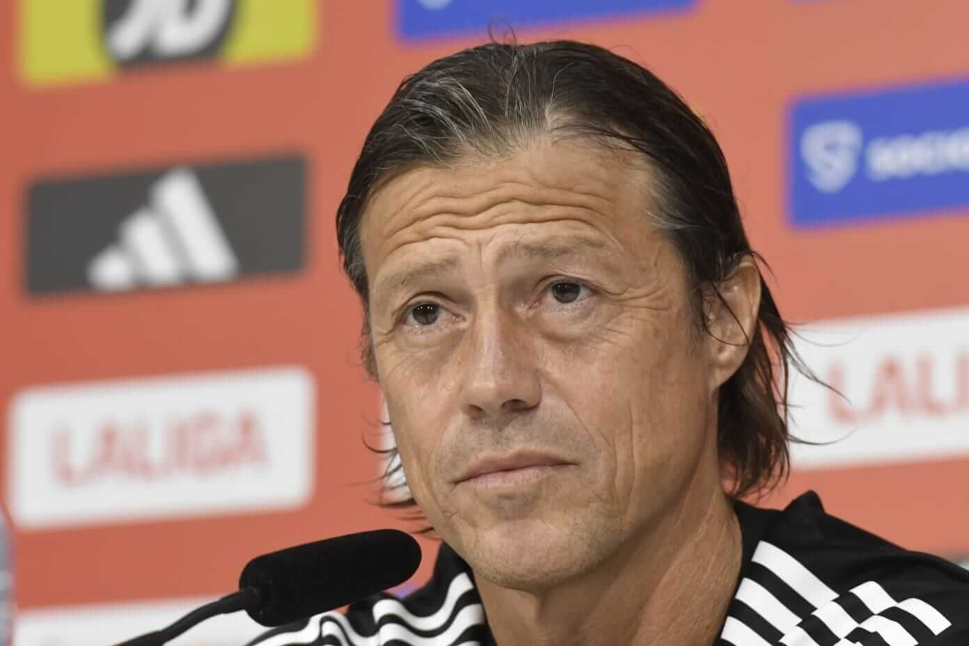 Matías Almeyda, en sala de prensa