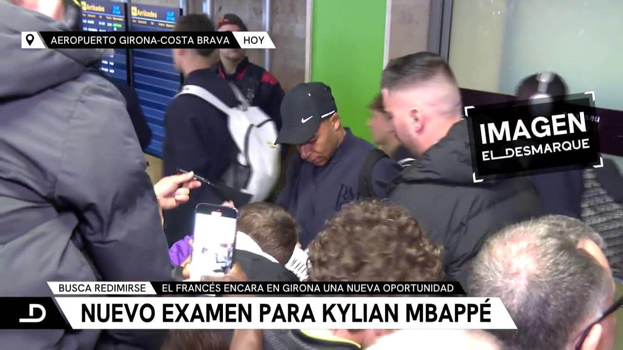  El gran recibimiento a Mbappé en Girona